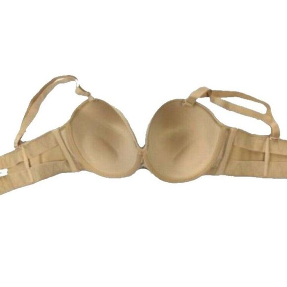 Lane Bryant Cacique Bra Multi Way Strapless Bare Solution 46C Cafe w/ Straps - Picture 8 of 9